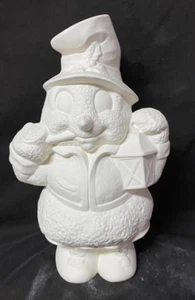 Muñeco de Nieve con Linterna y Pipa 9" de Alto Navidad Cerámica Bisque Listo para Pintar - Imagen 1 de 6