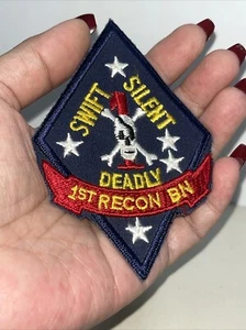 USMC "1ST RECON BN SWIFT SILENT DEADLY" Patch - Iraqi War Era - Picture 1 of 3