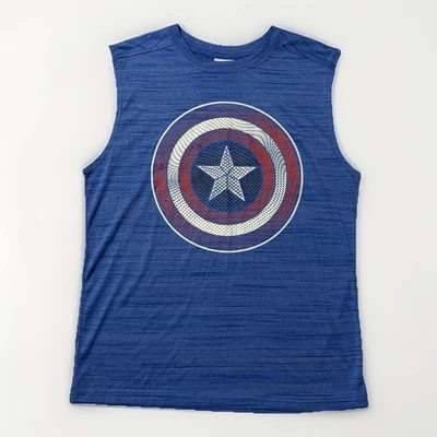MARVEL Captain America Civil War Shield Decal Sleeveless Tee XL Blue - Image 1 of 4