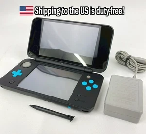 Nintendo new 2DS LL XL Turquoise Black Console & AC adapter Region Japanese Only - Picture 1 of 21