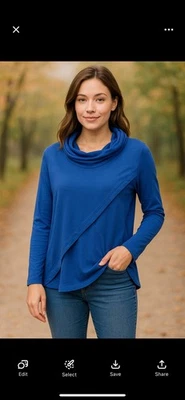 Top Tribal Para Mujer Azul Cuello Redondo Combo Detalle Manga Larga Talla PS Foto 1 de 4