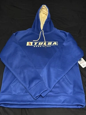 University Of Tulsa Golden Hurricane Blue Drawstring Hoodie Long Sleeve Medium - Image 1 of 4
