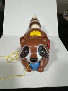 Vintage Fisher Price Roly Raccoon Pull Toy #172 - 1979 - Picture 1 of 7