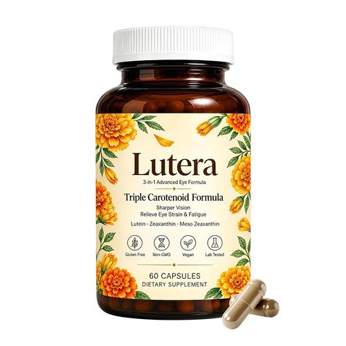 Lutera Health Vision Supplement, 60 Count Daily Fatigue Relief ...