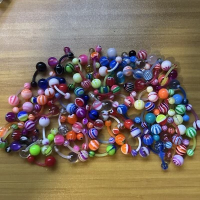 CrazyPiercing ассортимент лот из 96 бананов пирсинг 14G пупок кнопки кольца - Изображение 1 из 4