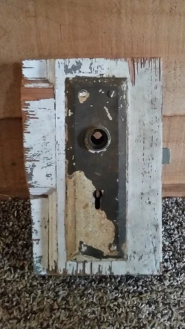 VINTAGE DOOR LOCK & PLATES IN ORIGINAL DOOR, STORAGE #2 Cover