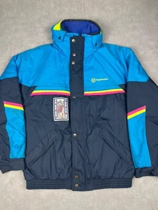 Vintage Sergio Tacchini White Label Ski Jacket Blue XL - Picture 1 of 10