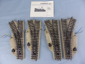 Märklin Ho lot de 4 aiguillages électriques droit et gauche , testé OK - Imagen 1 de 2