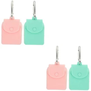 2 Count Storage Bag Box Travel Keychain Coin Pouches Silicone Change - Afbeelding 1 van 12