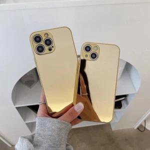 Coque fine caoutchouc antichoc miroir antichoc pour iPhone 16 Pro Max 15 14 13 12 11 XR - Photo 1 sur 8