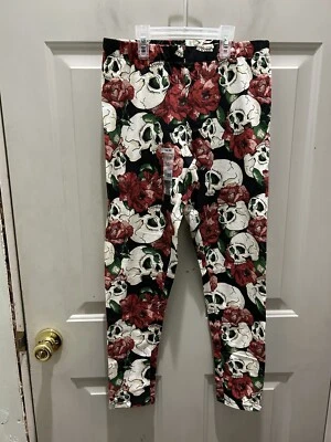 ¡Nuevo! Legging floral/cráneo SIN LÍMITES. Talla M(7-9). ¡Gran Legging informal! Foto 1 de 3