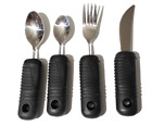 4 Pc Sammons Preston Sure Grip Fork Knife Spoon Aid Utensil Silverware  Bendable