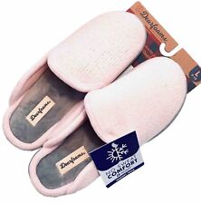Dearfoam Slippers Women Size L 9-10 Pink Knit No Sweat Comfort Memory Foam New
