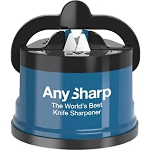 AnySharp Best Knife Sharpener with PowerGrip, Blue, Brand New, Never Used - Picture 1 of 4