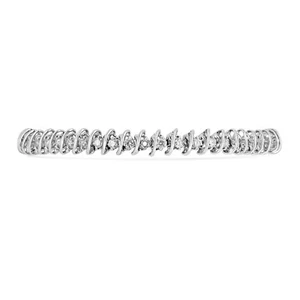 1.20tcw Traditional Diamond Curved Tennis Bracelet White Gold 14K - Picture 1 of 7