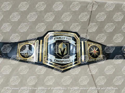 Las Vegas Golden Knights Stanley Cup 2023 Championship Belt Adult Size 2mm Brass Cover
