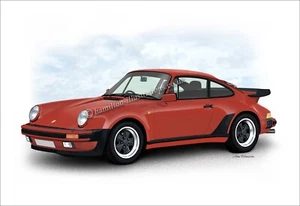 Porsche 911 930 Turbo Classic Car Birthday Card, Christmas, Fathers Day. A5