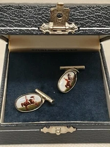 ARI D. NORMAN GEMELLI IN ARGENTO STERING 925 E SMALTI NUOVO PERFETTI VINTAGE - Foto 1 di 6