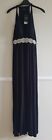  Dorothy Perkins Black Long Halter Neck with bead design dress  size 6  New/tags