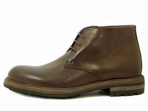 Stivaletti Uomo Stringati Polacco Pelle Marrone Made in Italy - Imagen 1 de 4