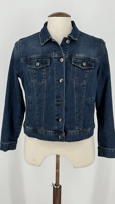 Chaqueta de mezclilla azul para mujer Nine West talla L 21” PTP Foto 1 de 4