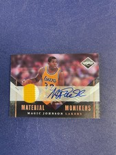 2010-11 Panini Limited Prime Magic Johnson Material Monikers Patch Auto 4/5 HOF