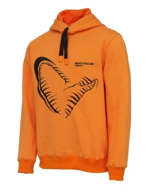 Savage Gear Mega Jaw Hoodie Sun Orange S-XXL Angler Kapuzen Pullover Sweatshirt - Bild 1 von 3