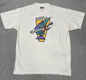 Vintage Fishboy Art & Design Mr. Billfish Single Stitch White T Shirt Mens Large - Picture 1 of 10