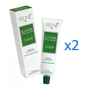 2 x Keune So Pure Hair Color (SELECT YOUR SHADES) 60ml each tube FREE SHIPPING - Picture 1 of 3