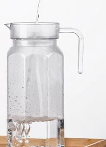 Acrylic 37 oz Clear Plastic Pitcher with Lid BPA-Free Heat Resistant for Juice - Picture 1 of 5