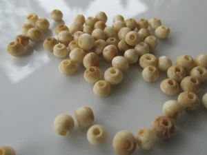 Jewellery Craft Design - Natural Cream 8mm Round Chunky Bone Bead Beads Pack 12 - Picture 1 of 5