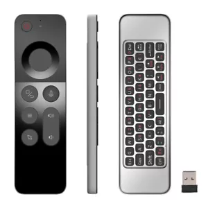 W3 2.4G Wireless Voice Air Mouse Remote Controller Mini Keyboard For Android TV - Picture 1 of 8