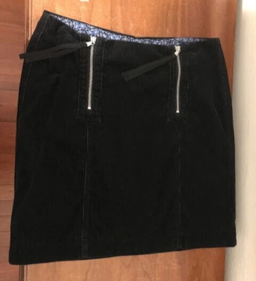 Talla 10 Negro Tommy Hilfiger 100% Algodón Falda Corta Pana Foto 1 de 4