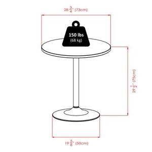 Spectrum 29" Round Dinning Table with Metal Leg