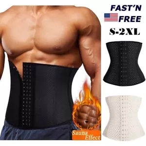 Men Fat Burning Sauna Tummy Belt Body Shaper Girdle Belly Slimming Waist Trainer - Picture 1 of 24