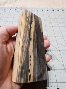 Stabilized Black And White Ebony Knife Scale Blank Block, 5.5 X 1.875 X 1" - Picture 1 of 8