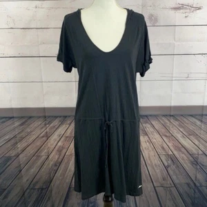 Speedo Swim Cover Up Womens Large Black Dress Hooded Pull Over Modest Beach - Picture 1 of 13