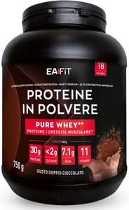 Eafit Pure Whey Proteine in Polvere - Doppio Cioccolato 750 G - Crescita Muscola - Imagen 1 de 8