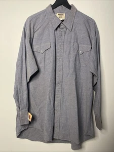 Retro Ruddock Hemd Herren 19 / 35 Perlen Druckknöpfe blau USA *ein Loch ~ LESEN* - Bild 1 von 12