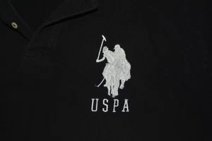 3XL schwarz USPA 2 Knopf #3 Kragen Polo US Polo Assn. Baumwolle Made in India - Bild 1 von 4