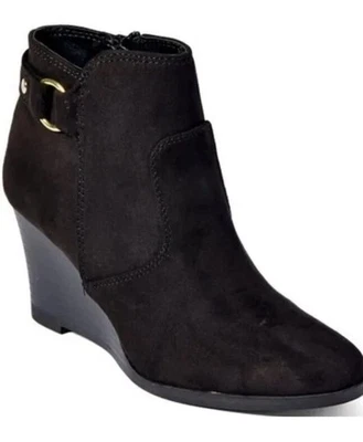 NEW Maurices Rachel Wedge Black Booties Size 9 Women’s Side Zip - Image 1 of 4