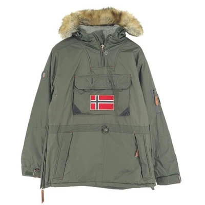 Geographical Norway Men Parka Jacket Anorak Insulated Green Vt6 Size L - Image 1 of 4