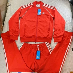 New Adidas Originals Primeblue Superstar Tracksuit Red/White Men's Size Small - Picture 1 of 24