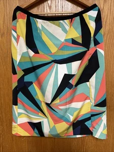 Worthington Retro geometrisch künstlerisch bunt verstellbar Reißverschluss Bleistiftrock Gr 18 - Bild 1 von 4