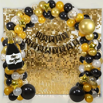 Feliz Año Nuevo Globo Arco Guirnalda Kit 2025 Suministros de Fiesta Decoraciones Foto 1 de 4