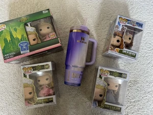Glinda Lot! Stanley 30oz Tumbler, 4 Funkos With T-shirt size Large! Wicked!!!! - Picture 1 of 11
