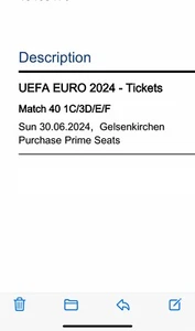 2xEM-Tickets/England:Slovakia/PRIME SEATS - Bild 1 von 1