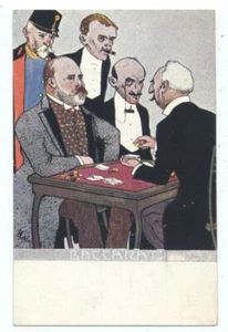 KÖNIG EDWARD VII spielt BACCARAT mit anderen Führern - ca. 1902 GLÜCKSSPIEL Postkarte - Bild 1 von 2