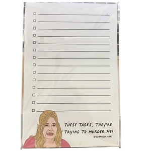 Notepad Task List 50 Sheet These Tasks Are Trying To Murder Me Jennifer Coolidge - Picture 1 of 2