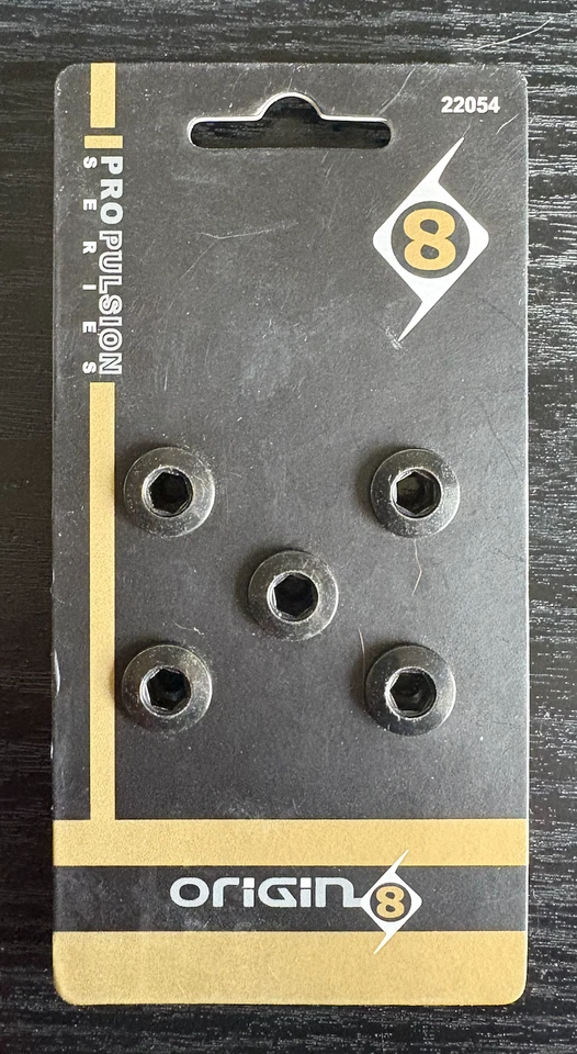 Chainring Sprocket Bolt Set Origin8 Single Set of 5 Steel Black NEW - Image 1 of 1